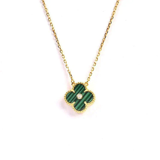[Eterna Jewels]CLOVER 15MM DIAMOND TURQUOISE NECKLACE