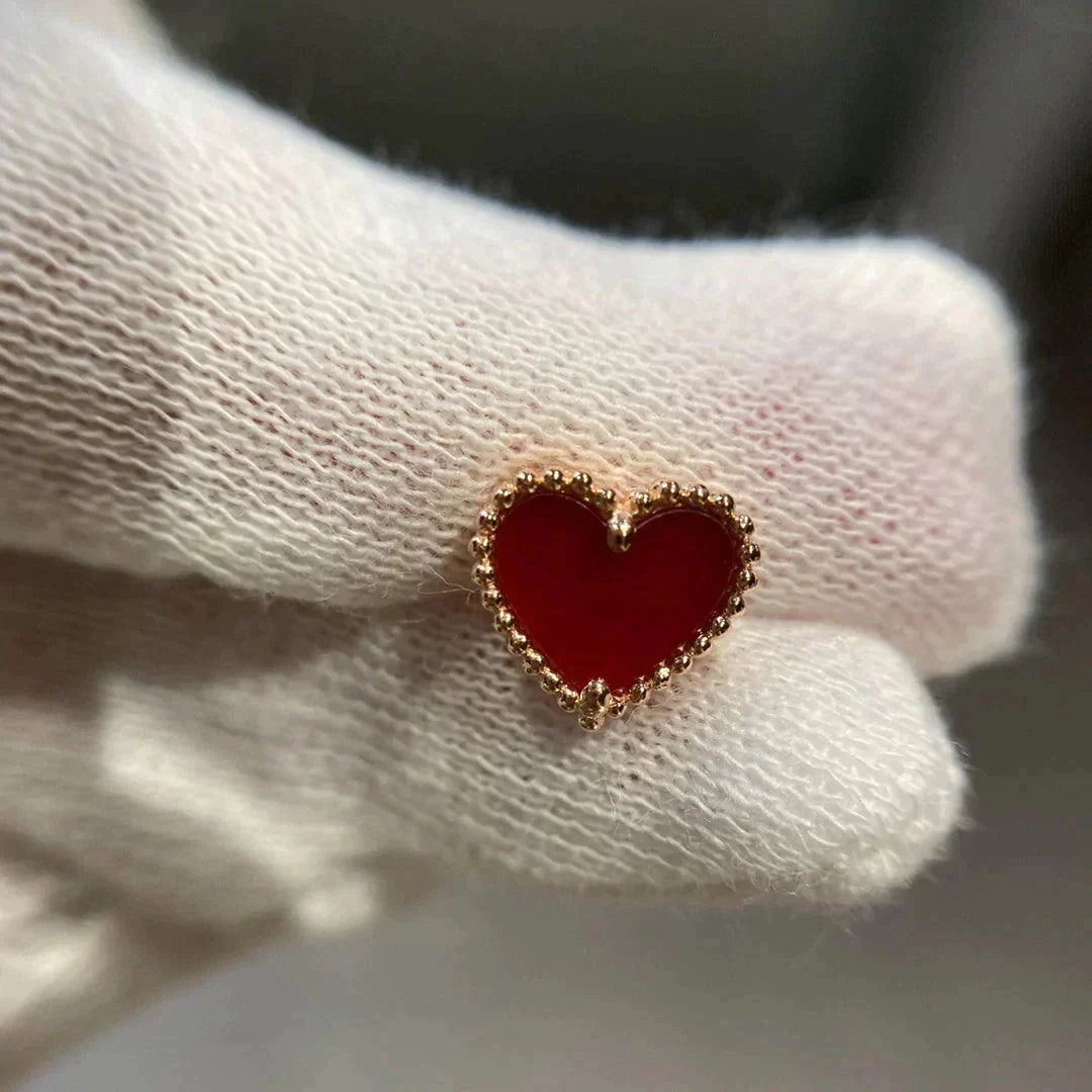 [Eterna Jewels]HEART CARNELIAN STUD EARRINGS