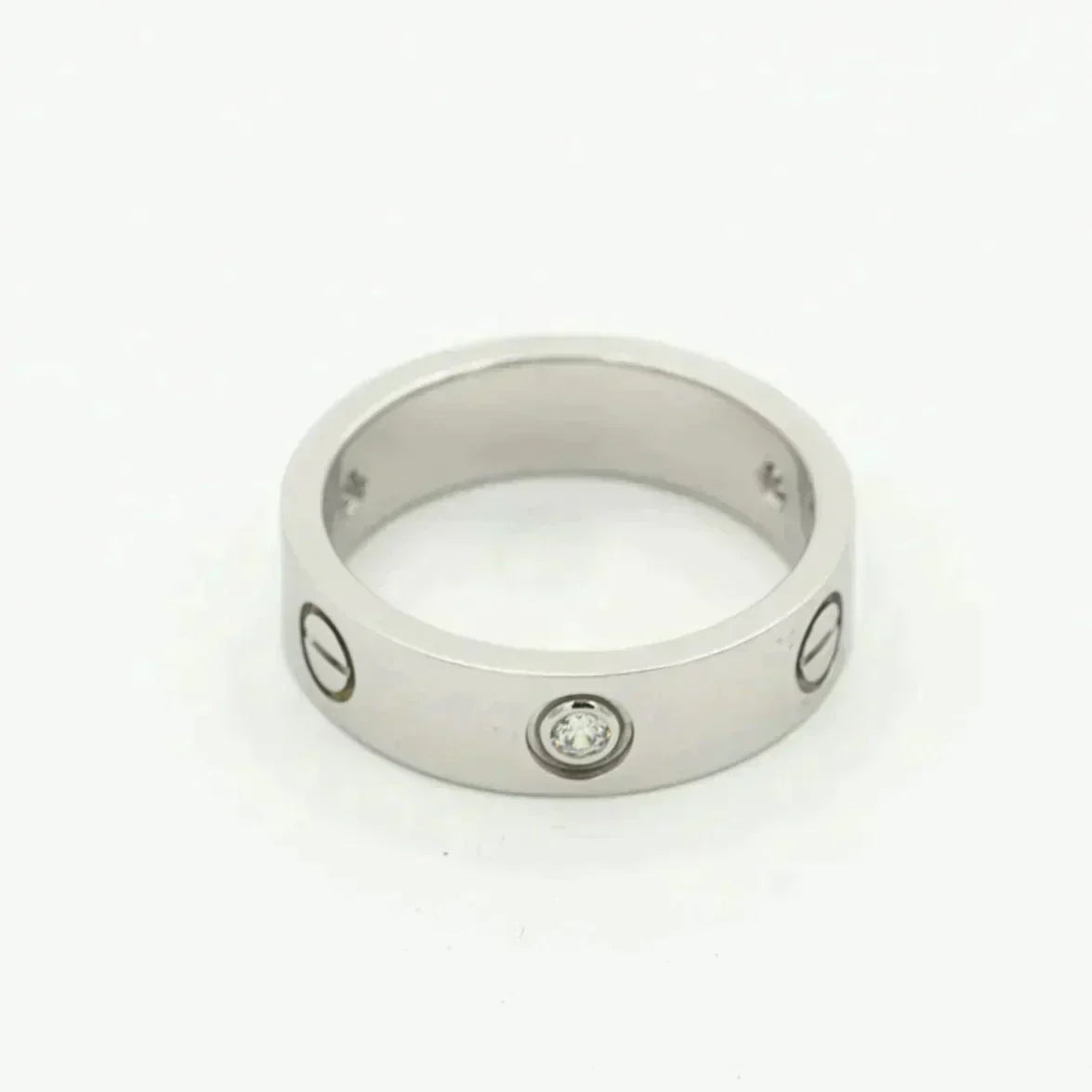 [Eterna Jewels]LOVE RING 5.5MM 3 DIAMONDS SILVER