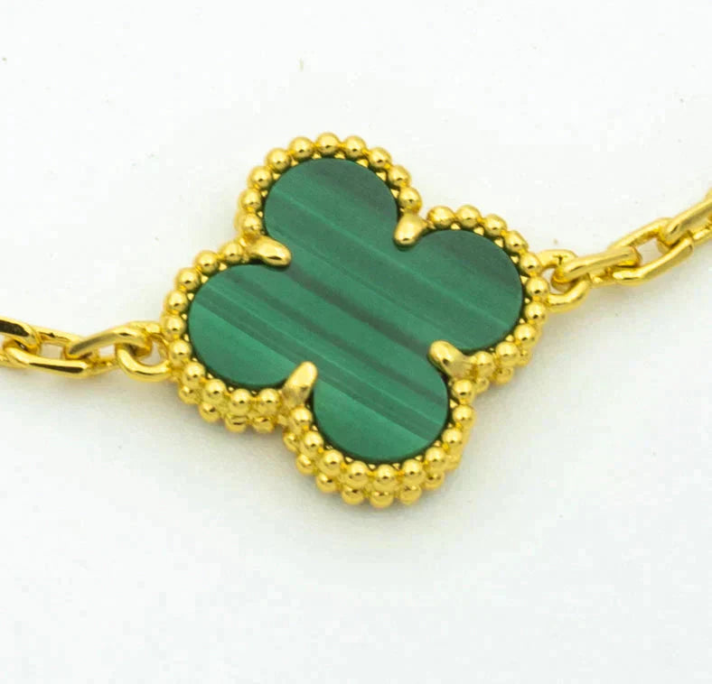 [Eterna Jewels] CLOVER 5 MOTIF MALACHITE BRACELET COLLECTION