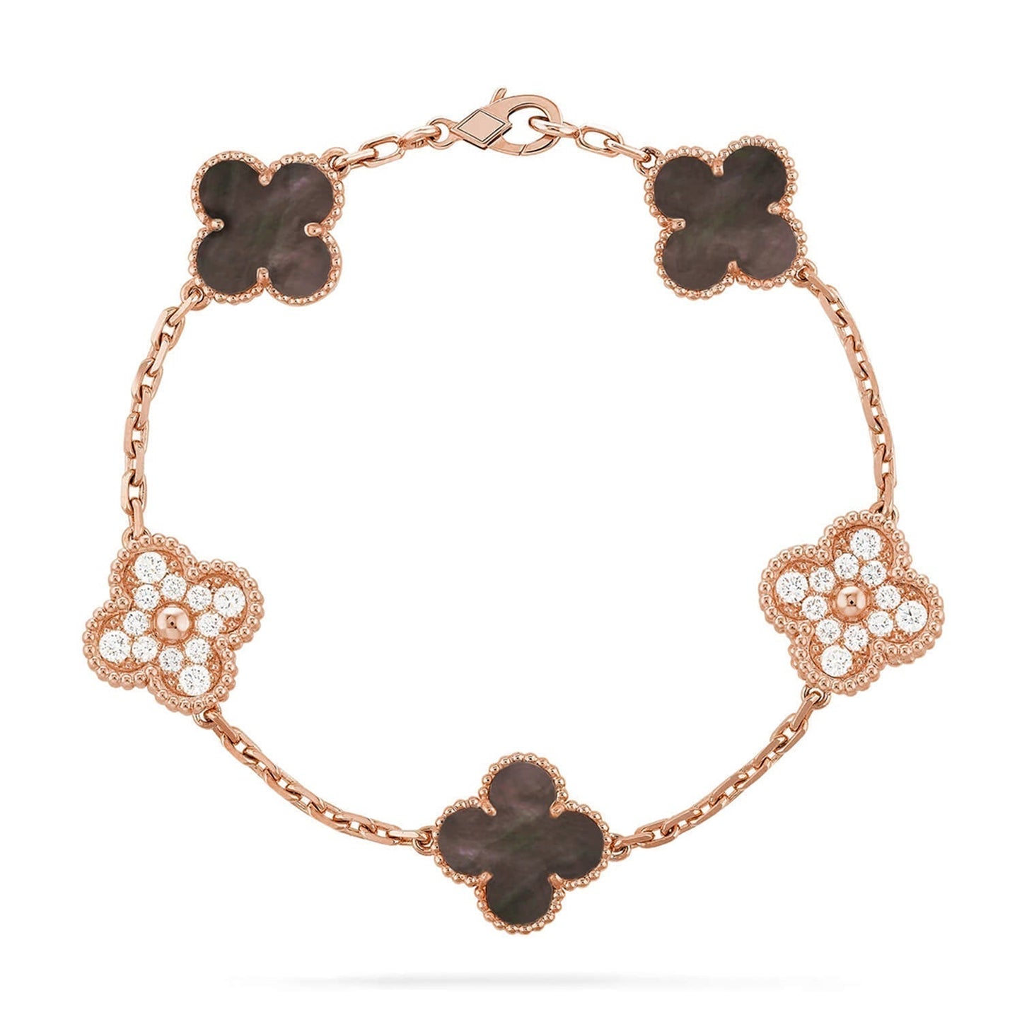 [Eterna Jewels] CLOVER 5 MOTIF GRAY MOP BRACELET COLLECTION