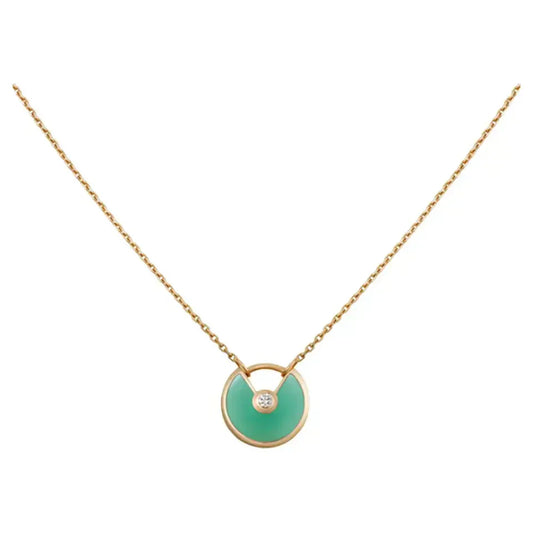 [Eterna Jewels]AMULETTE GOLD MALACHITE NECKLACE