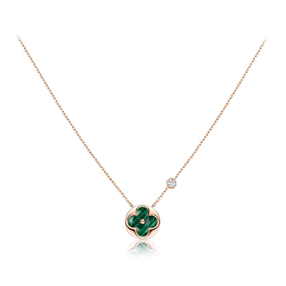 [Eterna Jewels]SUN PEDANT PINK GOLD 1 DIAMOND NECKLACE