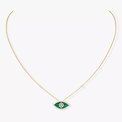 [Eterna Jewels]Lucky Eye Diamond Necklace in Rose Gold and Turquoise