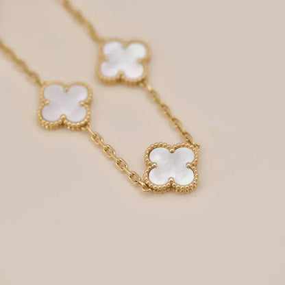 [Eterna Jewels]CLOVER WHITE PEARL MOP 5 MOTIF BRACELET COLLECTION